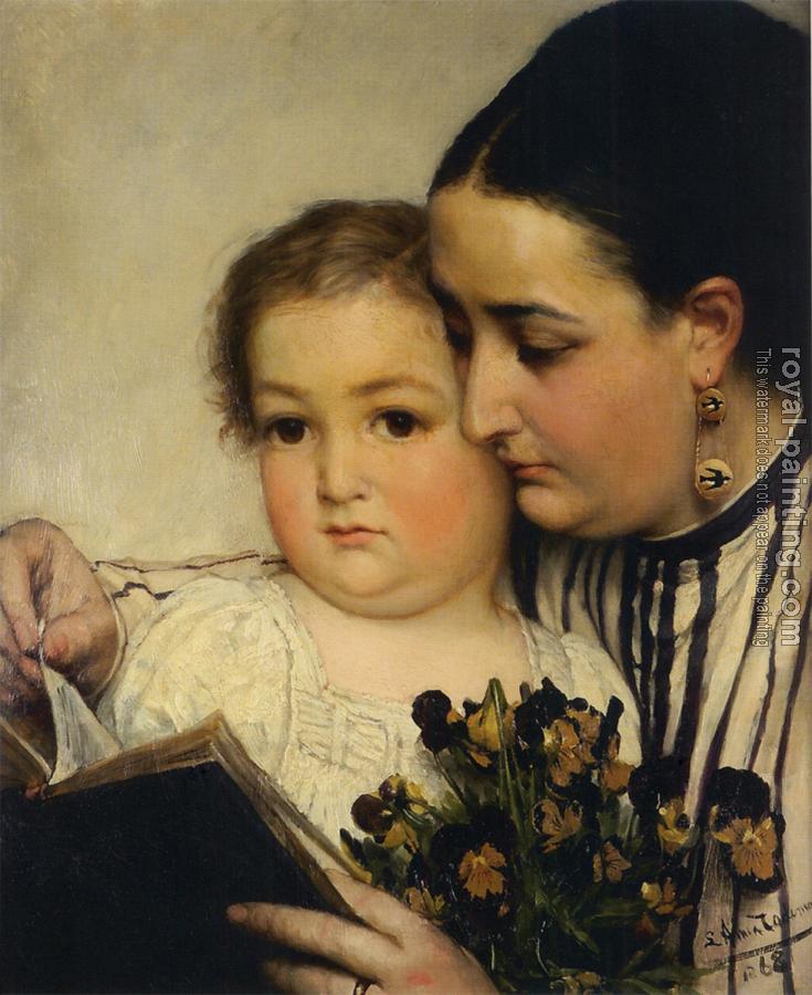 Sir Lawrence Alma-Tadema : Portrait of Mme Bonnefoy and M. Puttemans